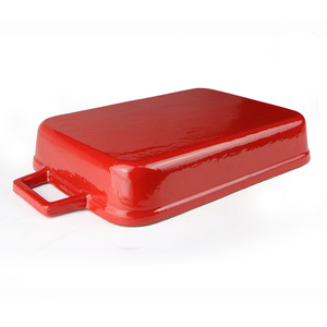 Colored <strong>Enamel</strong> Bakeware Rectangle Countertop Roasting <strong>Pan</strong> Large Lasagna Baking <strong>Dishes</strong> Loaf <strong>Pan</strong> with Two Hollow Handles - Product Image 5