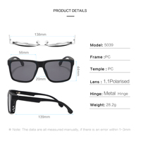 Nouvelle Arrivée 2026 – Lunettes de Soleil Homme en Gros, Monture Carrée Style Urbain en PC, Lunettes de Mode Personnalisables avec Logo, Lunettes de Pêche Polarisées
