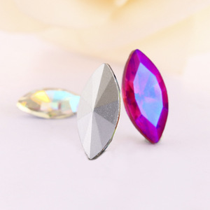 Accessoires de bijouterie en diamant œil de cheval à fond pointu, fabricant en gros de diamants en verre cristal d'eau de forme irrégulière - Product Image 3