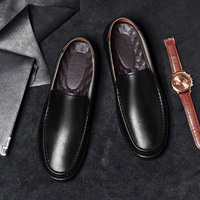 Chaussures décontractées en cuir pleine fleur pour hommes, mocassins à enfiler pour la conduite, semelle souple, chaussures de marche professionnelles OEM
