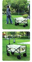 Chariot de courses pliable en acier inoxydable portable pour le camping et les courses en plein air