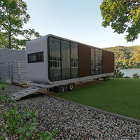 Maison Préfabriquée Mobile Moderne Grande, Remorque de Voyage Extérieur, Cabine Capsule RV Camping-Car avec Chambre à Coucher pour Voyage de Camping