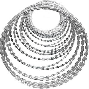 Barrière de sécurité en fil barbelé concertina, bobine de fil barbelé robuste en acier galvanisé, ligne de sécurité - Product Image 3