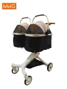 U80luxury lüks havacılık alüminyum evcil hayvan arabası üreticinin yeni tasarım çift köpekler şok emme sistemi seyahat taşıyıcılar seyahat - Product Image 4