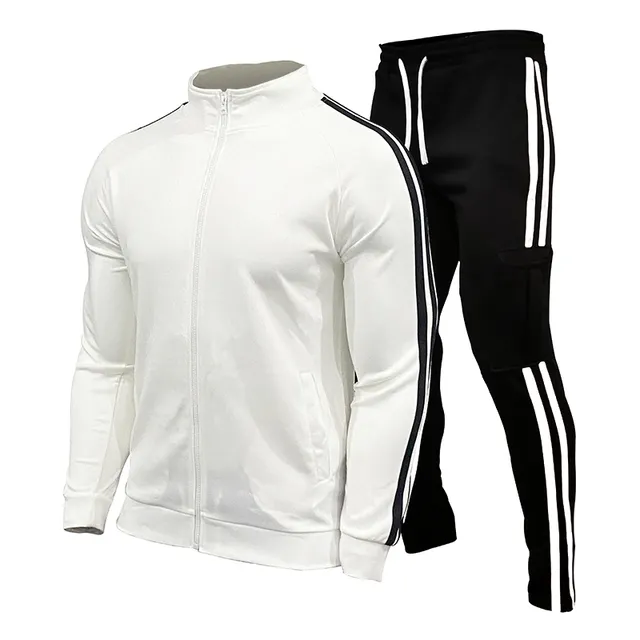 2022 Spring And Autumn Brand Fashion Mens Two-Piece Striped Sportswear Men's Zipper Top Outdoor Sports Pants Track Suit