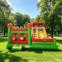 Château gonflable classique avec toboggan aquatique, château gonflable personnalisé pour démarrer une entreprise de location de structures gonflables