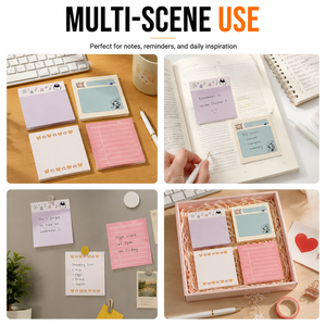 Blocs-notes adhésifs personnalisés imprimés en couleur, papier lisse de qualité supérieure, adhésif puissant, papeterie pour bureau, étudiants, usage quotidien - Product Image 6