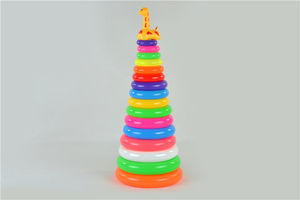 Montessori a 20 strati che impilano giocattoli di plastica torre arcobaleno educativa per far imparare ai bambini numeri colorati mentre giocano - Product Image 2