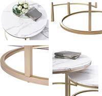 Table basse moderne minimaliste de luxe en fer forgé avec plateau en marbre pour le bureau et le salon, garantie 1 an