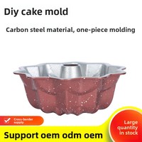 Moule à gâteau en acier au carbone, forme citrouille, motif floral, pour pain cheminée creux, compatible four, Yongkang, vente en gros, rose