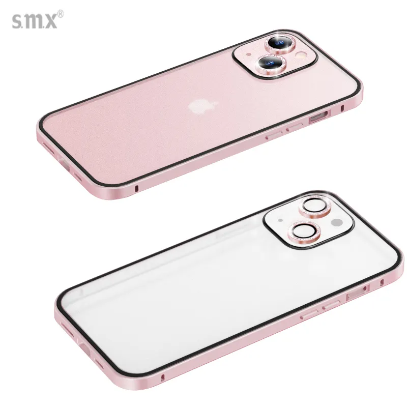 Factory Latest 2022 Aluminum Frame Matt Hard PC Silicone Back Cover Accessories Mobile Phone Case For iPhone 14