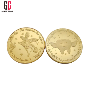 12 ans d'usine personnalisé métal or fée des dents pièces d'or cadeaux enfants pièce jouets <span class=keywords><strong>jeu</strong></span> pièces enfants semblant jouer récompenses - Product Image 2