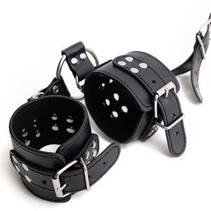 Menottes de retenue sexuelle pour couple avec col Sm menottes de reliure de sexe adulte menottes en cuir avancées pour accessoires de sexe forcé - Product Image 4