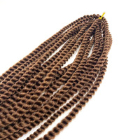 Extensions de cheveux synthétiques pré-torsadées de 8 pouces, style Afro Spring Twist, en fibre haute température, teintes, pour coiffage à l'eau chaude