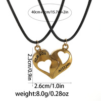 Pendentif assorti en forme de coeur vaporeux de mode personnalisé colliers de couple exquis pour les femmes