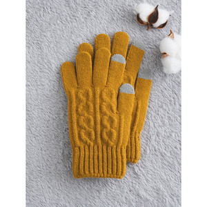 Kit di guanti e guanti in tinta unita Color senape - Product Image 1