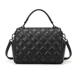 Sac à main en cuir véritable avec bandoulière amovible pour femme, design classique en losanges, usage quotidien - Product Image 2