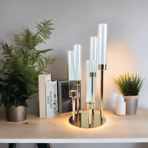 Support <span class=keywords><strong>de</strong></span> <span class=keywords><strong>bougie</strong></span> doré à 5 bras pour décoration <span class=keywords><strong>de</strong></span> fond <span class=keywords><strong>de</strong></span> scène <span class=keywords><strong>de</strong></span> <span class=keywords><strong>mariage</strong></span>, <span class=keywords><strong>centre</strong></span> <span class=keywords><strong>de</strong></span> <span class=keywords><strong>table</strong></span>, chandelier - Product Image 2