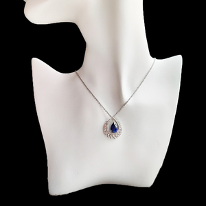 Collier <span class=keywords><strong>pendentif</strong></span> en <span class=keywords><strong>saphir</strong></span> bleu en forme de poire 3 carats pour femme, en or 14 carats, avec <span class=keywords><strong>saphir</strong></span> de laboratoire et moissanite, <span class=keywords><strong>pendentif</strong></span> <span class=keywords><strong>goutte</strong></span> <span class=keywords><strong>d</strong></span>'<span class=keywords><strong>eau</strong></span> - Product Image 4