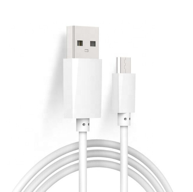 High Quality White Copper USB2.0 Male Micro USB 5pin V8 1m Cable for Android Charger