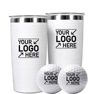 Mug de voyage isotherme en acier inoxydable de 20 oz avec couvercle anti-fuite, personnalisable avec logo, idéal pour le golf, cadeau parfait pour la fête des pères - Product Image 1