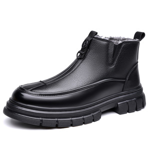 รองเท้าบูทหนังบุขนแกะสำหรับฤดูหนาวของผู้ชาย พื้นรองเท้าหนา กันลื่น รองเท้าลำลองสำหรับพ่อวัยกลางคนและผู้สูงอายุ - Product Image 5