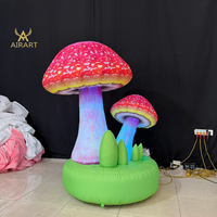 Modèle de ballon gonflable lumineux en forme de champignon de dessin animé, facile à installer, en tissu Oxford, pour la publicité et les fêtes