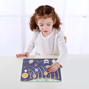 Sistema solare dei bambini Montessori nove pianeti puzzle di camminata cognitiva educazione precoce scienza giocattoli puzzle di esplorazione