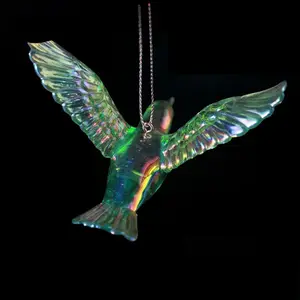 EU Diamond Cut Christmas Tree Decoration Ornaments Acrylic Humming Bird