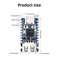 Carte de développement mini RP2350-USB-A pour Raspberry Pi RP2350A avec architecture hétérogène double cœur et port USB Type-C