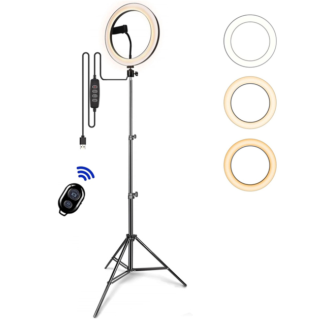 3200K-5600K 10 18 Inch Ring Light 360 LED Make up Ring Fill Light Dimmable Led Selfie Ring Light with Tripod Stand Ringlight
