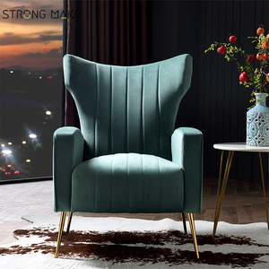 Designer Lounge <strong>Chair</strong> Modern Leisure Hotel Poltronas Velvet Fabric Living Room Furniture Sofa Relaxing <strong>Single</strong> <strong>Arm</strong> <strong>Chair</strong> - Product Image 1