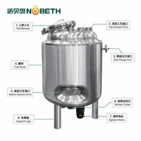 Cuve de mélange en acier inoxydable SUS316L de 1000 L, cuve de process agitée, équipement de mélange sanitaire