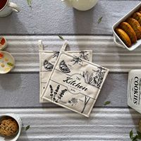 Napperon en tissu 100% coton, 1 pièce, tapis de table imprimé, ensemble de table à manger, porte-gobelet