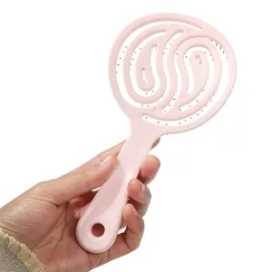 New Style Lollipop Round Comb Hair Brush Beauty Styling Hollow Detangling Brush Round Nylon Pins Wave Brush