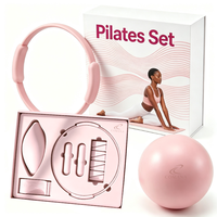 Nouveau kit d'entraînement Pilates : Anneau de résistance en silicone, ensemble de barres de musculation, tapis de yoga et équipement de fitness pour la maison, matériel de yoga