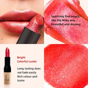 Mirsist Rouge à lèvres hydratant, waterproof, brillant, longue tenue, texture métallique, tube carré doré, best-seller - Product Image 3