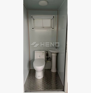 Cabine de toilette portable moderne avec douche, vente chaude d'usine à bas prix pour usage extérieur, fabriquée en acier, bois et panneaux sandwich - Product Image 3