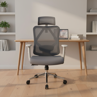 Chaise de bureau de direction moderne à dossier haut, confortable, en maille, réglable, pivotante, ergonomique, pour bureau et domicile