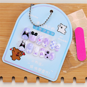 12 pièces <span class=keywords><strong>ongles</strong></span> portables mignons pour enfants filles ABS ongle artificiel 12 pièces sûr enfants <span class=keywords><strong>ongles</strong></span> <span class=keywords><strong>courts</strong></span> <span class=keywords><strong>facile</strong></span> à appliquer presse sur les <span class=keywords><strong>ongles</strong></span> - Product Image 6