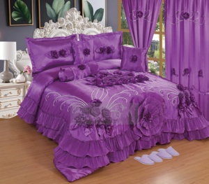 Sang Trọng Comforter Bộ Đồ Giường Cô Dâu Đám Cưới Bộ Với Phù Hợp Với Rèm Cửa 10 Cái Bộ Đồ Giường Đám Cưới Đặt Vua Kích Thước - Product Image 4