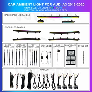 Éclairage d'Ambiance Voyeego pour Voitures Prix d'Usine Bonne Qualité Vente Chaude Lumière Ambiante pour <span class=keywords><strong>Audi</strong></span> A3 2013-2020 - Product Image 2