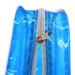Fashion PVC Waterproof Flat Versatile Transparent Portable Cosmetic <b>Case</b> <b>Makeup</b> Travel Toiletries Bag for Vacation and Gym - Product Image 6