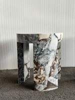 Table basse en marbre bleu galaxie Breccia Grigio, design traditionnel, pour salon, meubles de maison, personnalisable, en pierre naturelle, vente en gros