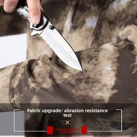 Ensemble uniforme tactique de randonnée et de chasse en camouflage, veste et pantalon résistants à l'usure avec velcro