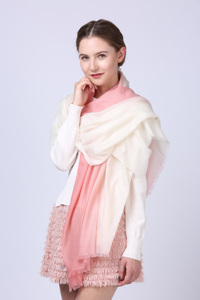 100% Pure <b>Lambswool</b> Two-Tone Stoles with Tassel Custom Premium Large Size Winter Shawl - Product Image 2