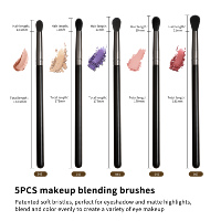 EMF Professionelles Make-up-Pinsel-Set mit synthetischen Haaren, schwarzem Holzgriff, für Lidschatten-Verblendung, Eigenmarke, individuelles Logo