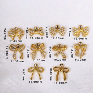 Dijes de Lazo Personalizados de Lujo en Acero Inoxidable 316L con Baño de Oro de 14k/18k y Circonitas para Fabricación de Joyería, Collares y Pulseras al por Mayor - Product Image 5