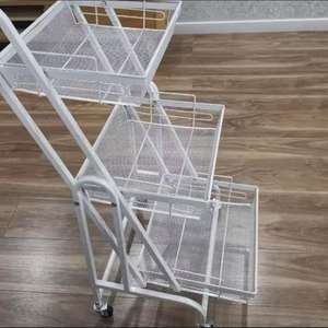 Carrito de Peluquería Moderno de Acero Inoxidable, Mueble de Salón con Ruedas - Product Image 4