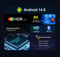 TV Box Inteligente 2025 Mortal Q1 Android 14.0 Quad Core 4K con BT5.0 WIFI6 Portátil